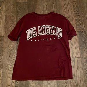 Los Angeles burgundy T-shirt